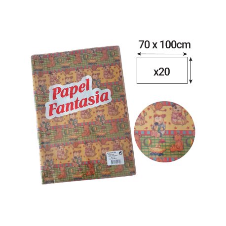 Papel Embrulho Fantasia Infantil 70x100cm 20 Folhas 12320187