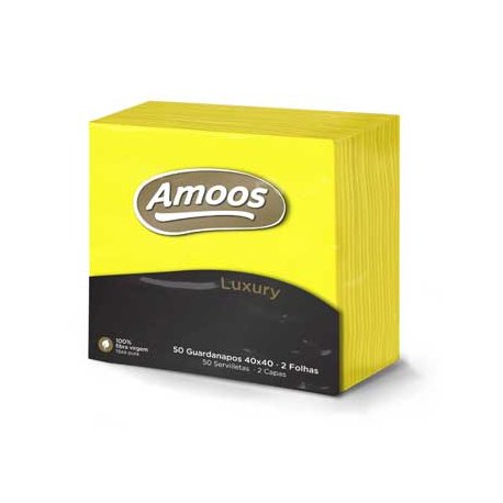 Guardanapos 40x40 2Fls Amarelo Amoos Luxury 50un 6511044