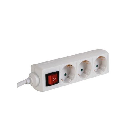 Bloco 3 Tomadas + Interruptor Cabo 3mts VELEB3S-3-G