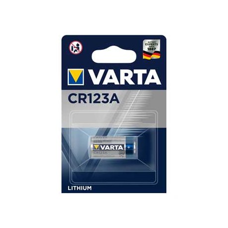 Pilhas CR123A Lithium 3V 1600mAh Varta 1un 1961009