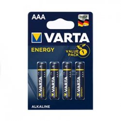 Pilhas AAA LR03 Alcalinas 1.5V 1100mAh Varta Energy 4un 1961027