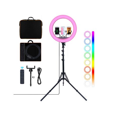 Ring Light 18 Pol RGB Profissional Suporte + Mala + Comando 7541061