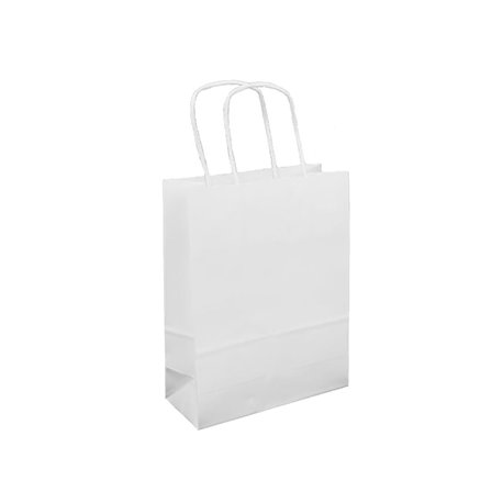 Saco 18x08x23cm Papel Branco c/Asas 080g 1un 6701684