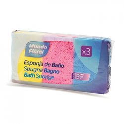 Esponja de Banho Retangular Cores Sortidas 3un 6831097