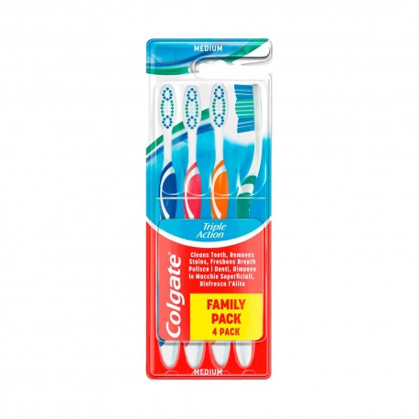 Escova de Dentes COLGATE Triple Action Média 4un 6831466