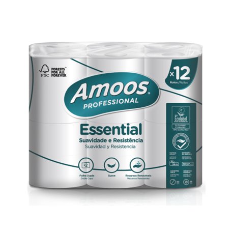 Papel Higiénico Doméstico 24mts 2Fls Amoos 12 Rolos 6501063