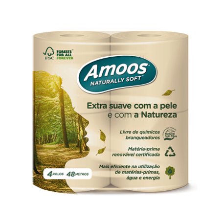 Papel Higiénico Doméstico 48mts 2Fls Naturally Soft 4 Rolos 6501067