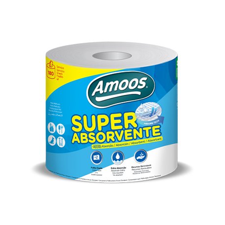 Rolo Multiusos 45mx20,7cm 2Fls Amoos Super Absorvente 1un 6531059