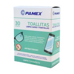 Toalhitas Limpa Lentes e Ecrans Pamex 30un 6831812