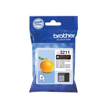 Tinteiro Brother LC3211BK Preto 200 Pág. BROLC3211BK