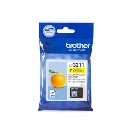 Tinteiro Brother LC3211Y Amarelo 200 Pág. BROLC3211Y