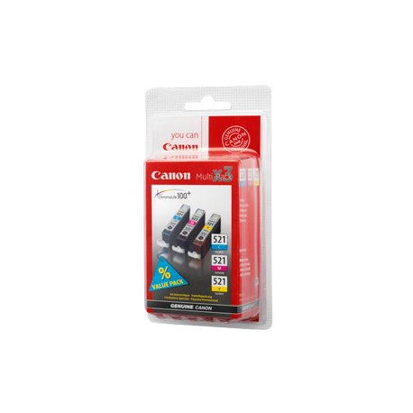 Pack Tinteiros Canon 521 3 Cores 2934B010 9ml CANCLI521CMY