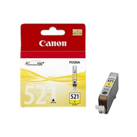 Tinteiro Canon 521 Amarelo 2936B001 9ml 477 Pág. CANCLI521Y