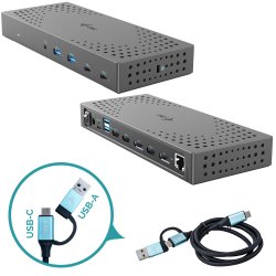 Docking Station i-tec USB 3.0 / USB-C / Thunderbolt 3x Display 4K Gen 2 até 100W - s/Carregador CATRIPLE4KDOCKPD2