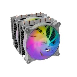 Cooler MARS GAMING MCPU-XT CPU COOLER, DUAL TOWER, 2X 12CM PWM ARGB FAN, 6X HEATPIPE, 300W, WHITE MCPUXTW