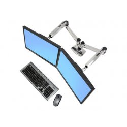 Ergotron LX Dual Side-by-Side Arm - Kit de montagem (montagem de presilha de mesa, montagem em anel metálico, pólo, 2 braços ar