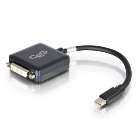 C2G 20cm Mini DisplayPort to DVI Adapter - Thunderbolt to Single Link DVI-D Converter M/F - Black - Cabo DisplayPort - Mini Dis