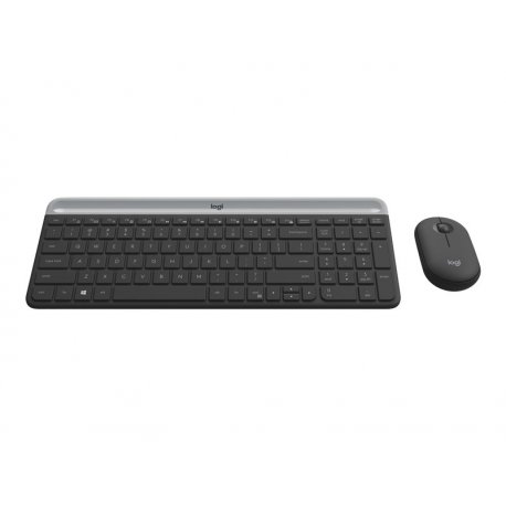 Logitech Slim Wireless Combo MK470 - Conjunto de teclado e rato - sem fios - 2.4 GHz - Padrão internacional americano - grafite