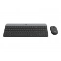 Logitech Slim Wireless Combo MK470 - Conjunto de teclado e rato - sem fios - 2.4 GHz - Padrão internacional americano - grafite