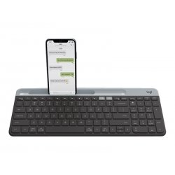 Logitech Slim Multi-Device K580 - Teclado - sem fios - Bluetooth, 2.4 GHz - Pan-Nórdico - grafite 920-009274