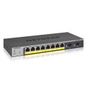 NETGEAR Smart GS110TPv3 - Interruptor - inteligente - 8 x 10/100/1000 (PoE) + 2 x SFP - desktop, montável na parede - PoE+ (55 