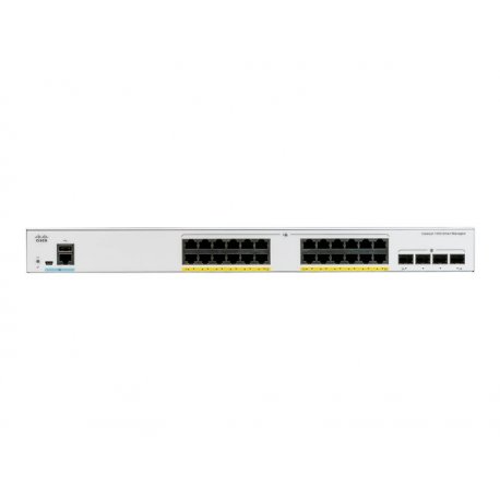 Cisco Catalyst 1000-24P-4G-L - Interruptor - Administrado - 24 x 10/100/1000 (PoE+) + 4 x Gigabit SFP (ligação ascendente) - mo