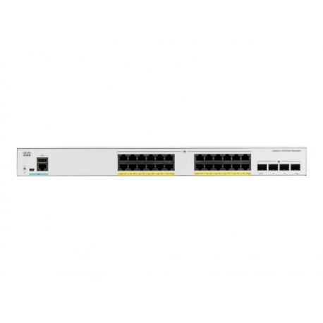 Cisco Catalyst 1000-24P-4X-L - Interruptor - Administrado - 13 x 10/100/1000 (PoE+) + 11 x 10/100/1000 + 4 x 10 Gigabit SFP+ (u