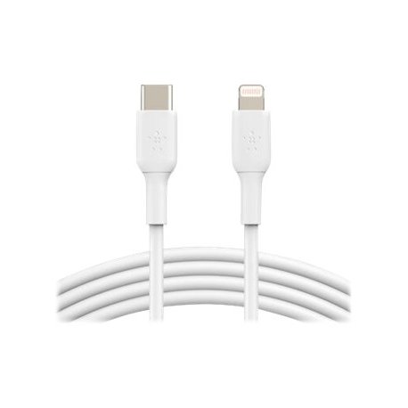 Belkin BOOST CHARGE - Cabo Lightning - 24 pin USB-C macho para Lightning macho - 1 m - branco - Fornecimento de energia USB (18