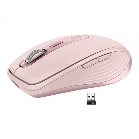 Logitech MX Anywhere 3 - Rato - laser - 6 botões - sem fios - 2.4 GHz, Bluetooth - receptor sem fio USB - rosa 910-005990