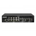 QNAP QSW-M2108R-2C - Interruptor - Administrado - 8 x 2.5GBase-T + 2 x combo 10 Gigabit SFP+/RJ-45 - desktop, montável em trilh