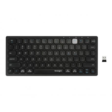 Kensington Multi-Device Dual Wireless Compact Keyboard - Teclado - sem fios - 2.4 GHz, Bluetooth 3.0, Bluetooth 5.0 - Espanhol 