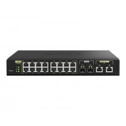 QNAP QSW-M2116P-2T2S - Interruptor - Administrado - 16 x 100/1000/2.5G (PoE+) + 2 x 10 Gigabit SFP+ + 2 x 100/1000/2.5/5/10G (P