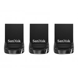 SanDisk Ultra Fit - Drive flash USB - 32 GB - USB 3.1 - preto (pacote de 3) SDCZ430-032G-G46T