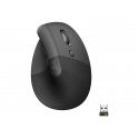 Logitech Lift Vertical Ergonomic Mouse - Rato vertical - ergonómico - óptico - 6 botões - sem fios - Bluetooth, 2.4 GHz - recet