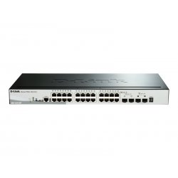 D-Link DGS 1510-28P - Interruptor - L3 - inteligente - 24 x 10/100/1000 (PoE+) + 2 x Gigabit SFP + 2 x 10 Gigabit SFP+ - deskto