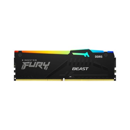 Kingston FURY Beast RGB - DDR5 - kit - 64 GB: 2 x 32 GB - DIMM 288-pin - 5200 MHz / PC5-41600 - CL40 - 1.25 V - unbuffered - on