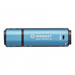 Kingston IronKey Vault Privacy 50 Series - Drive flash USB - encriptado - 128 GB - USB 3.2 Gen 1 - Compatível com TAA IKVP50/12