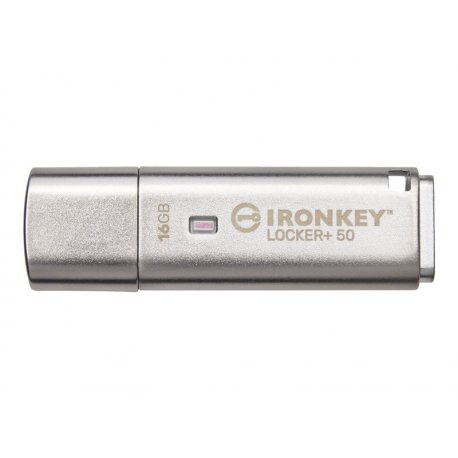 Kingston IronKey Locker+ 50 - Drive flash USB - encriptado - 16 GB - USB 3.2 Gen 1 IKLP50/16GB