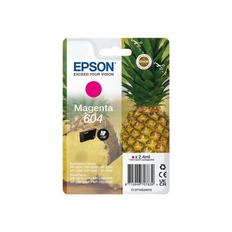 Epson 604 - 2.4 ml - magenta - original - blister com RF/alarme acústico - tinteiro - para Expression Home XP-2200, 2205, 3200,