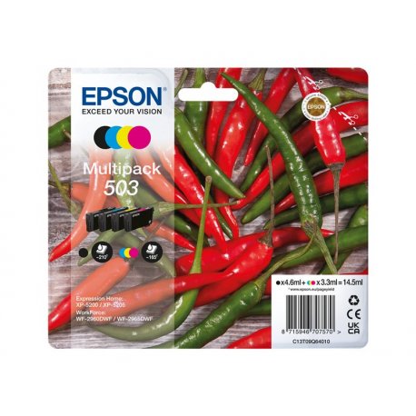 Epson 503 Multipack - Pack de 4 - preto, amarelo, azul cyan, magenta - original - blister - tinteiro - para WorkForce WF-2960 C