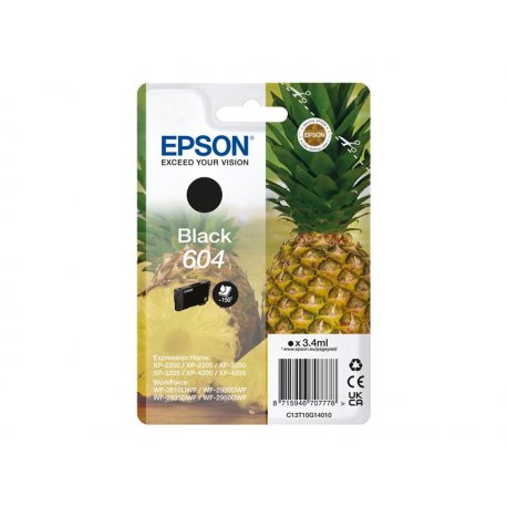 Epson 604 - 3.4 ml - preto - original - blister com RF/alarme acústico - tinteiro - para Expression Home XP-2200, 2205, 3200, 3