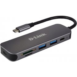 D-Link DUB-2325 - Hub - 2 x SuperSpeed USB 3.0 + 1 x USB-C (somente dados) - desktop DUB-2325