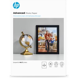 HP Advanced Glossy Photo Paper - Brilhante - A4 (210 x 297 mm) - 250 g/m² - 25 folha(s) papel fotográfico - para ENVY 50XX, Off