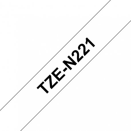 Brother TZe-N221 - Preto em branco - Rolo (0,9 cm x 8 m) 1 cassete(s) fita não laminada - para Brother PT-D600, H110, P-Touch P