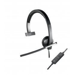 Logitech USB Headset Mono H650e - Auscultadores - no ouvido - com cabo 981-000514