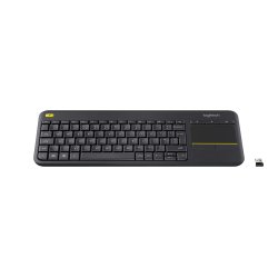 Logitech Wireless Touch Keyboard K400 Plus - Teclado - sem fios - 2.4 GHz - Francês - preto 920-007129