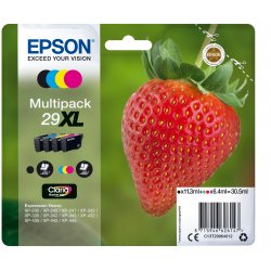 Epson 29XL Multipack - Pack de 4 - 30.5 ml - XL - preto, amarelo, azul cyan, magenta - original - blister com RF/alarme acústic