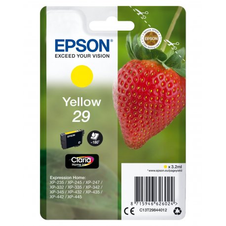 Epson 29 - 3.2 ml - amarelo - original - blister - tinteiro - para Expression Home XP-245, 247, 255, 257, 332, 342, 345, 352, 3