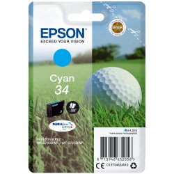 Epson 34 - 4.2 ml - azul cyan - original - tinteiro - para WorkForce Pro WF-3720, WF-3720DWF, WF-3725DWF C13T34624010