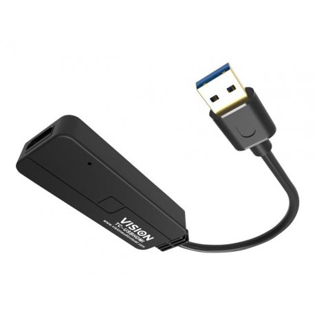 VISION Professional installation-grade USB-A to HDMI adapter - LIFETIME WARRANTY - plugs into USB and has full-sized HDMI socke